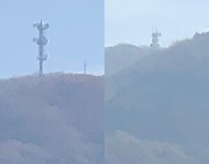 宝篋山の山頂以外のアンテナ2本の拡大