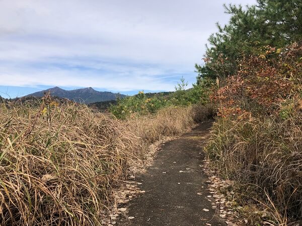 宝篋山の尾根伝い、筑波山も見える